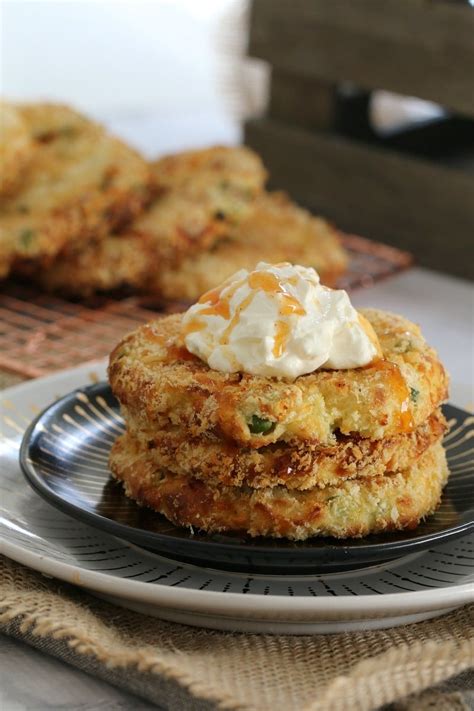 Oven Baked Cheesy Mashed Potato Cakes - Bake Play Smile