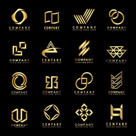 Free Vector | Set of company logo design ideas vector