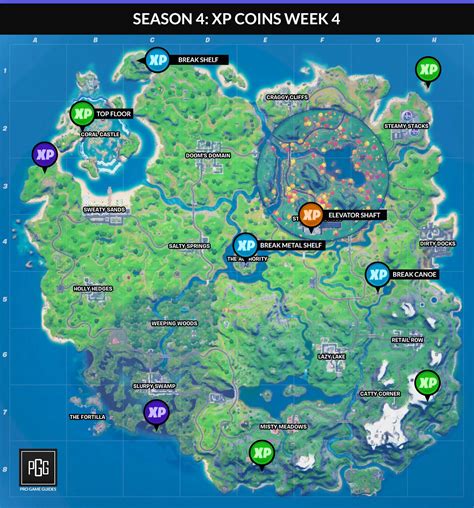 Fortnite Season 4 XP Coins Locations - Maps for All Weeks! - Pro Game ...