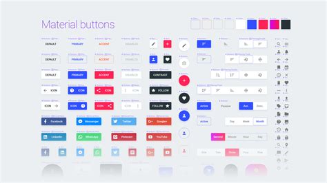 Material Design Buttons UI by Roman Kamushken on Dribbble