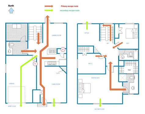 Primary and Secondary Escape Plan | EdrawMax Free Editable Template ...