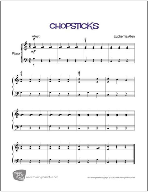 Chopsticks For Beginners Piano / Chopsticks EASY PIANO TUTORIAL ...