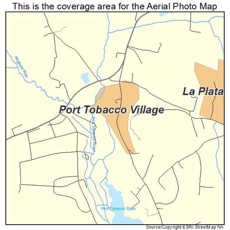 Aerial Photography Map of Port Tobacco Village, MD Maryland