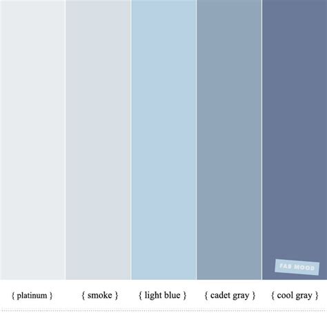 Shades Of Blue Color Scheme : Platinum + Cadet Gray + Cool Gray #color ...