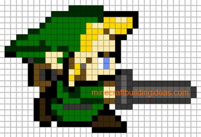 Minecraft Pixel Art Templates: Link(zelda) Zelda Pixel Art, Pixel Art ...