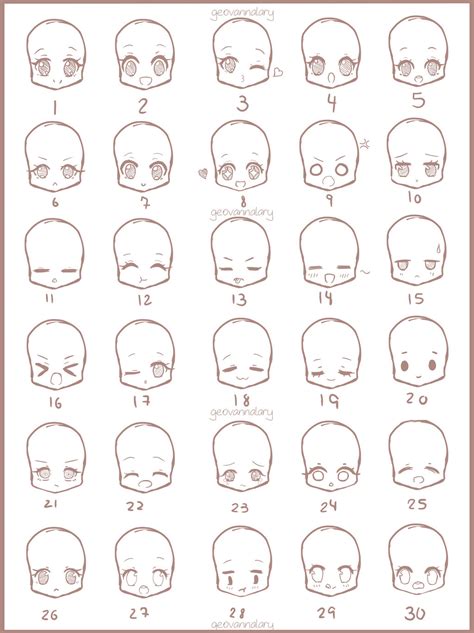 Chibi Expressions by geovannalary on DeviantArt