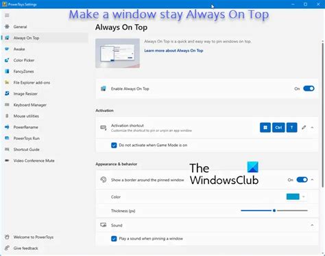 How to keep a window Always On Top in Windows 11/10