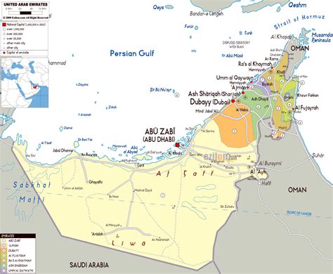 Large political map of UAE with all roads, cities and airports | UAE ...