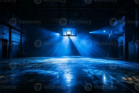 AI generated Basketball court with dramatic lightning and smoke ...