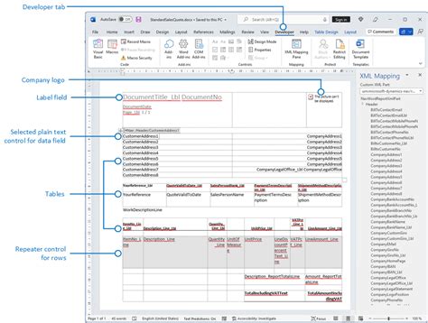 How to Add Fields to a Word Report Layout - Business Central ...