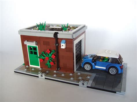 05 - Garage - front/left view | LEGO | Lego, Lego house, Lego building