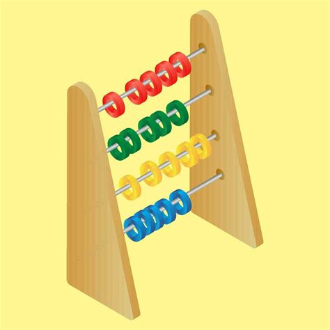 Colorful abacus in 3d style on yellow background. 23794525 Vector Art ...