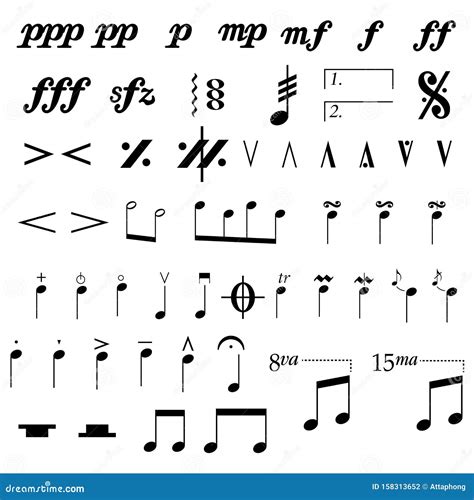 Set of Musical Symbols , Elements of Musical Symbols, Icons and ...