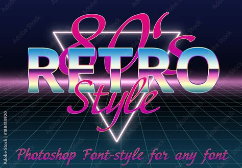 Classic 80's Retro Font Styles Stock Template | Adobe Stock