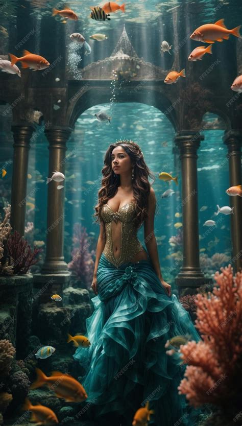 Premium AI Image | A mermaid underwater kingdom