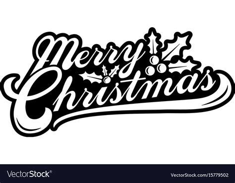 Merry christmas text font graphic Royalty Free Vector Image