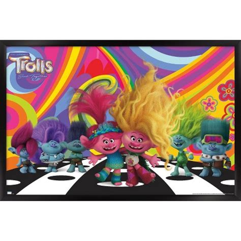 Trends International Trolls: Band Together - Universe Framed Wall ...