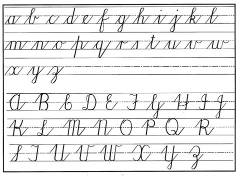 Cursive Alphabet Outline – AlphabetWorksheetsFree.com