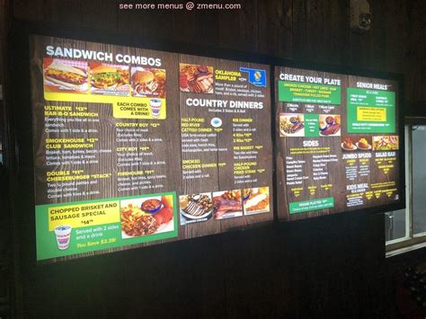 Menu at Swadleys Bar-B-Q, Ardmore