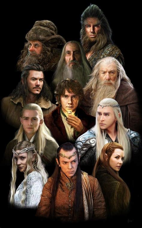 The Hobbit characters Tauriel, Aragorn, Gandalf, Elfa, The Hobbit ...