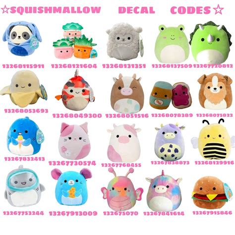 ☆SQUISHMALLOW DECAL CODES FOR BLOX BURG☆ in 2023 | Bloxburg decals ...