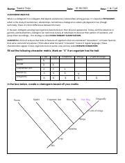 Samiir Trejo - Cladogram Analysis Worksheet.pdf - 1 & 2 pd 01/06/2021 ...