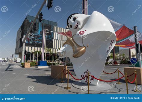 FIFA World Cup 2022 Official Mascot Laeeb In Lusail Boulevard, Doha ...