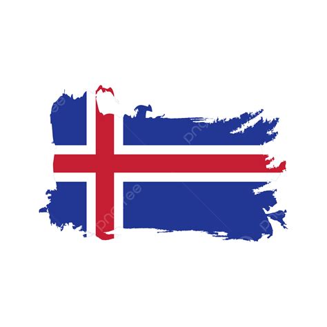 Iceland Flag Brush Strokes Isolated Element Clipart Design, Iceland ...