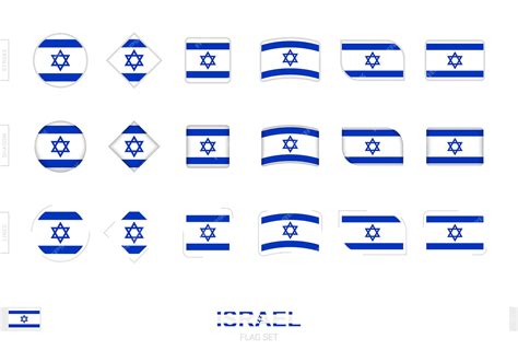 Premium Vector | Israel flag set, simple flags of israel with three ...