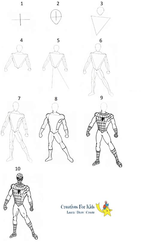 How To Draw Spiderman Easy Step By Step For Beginners at Drawing Tutorials