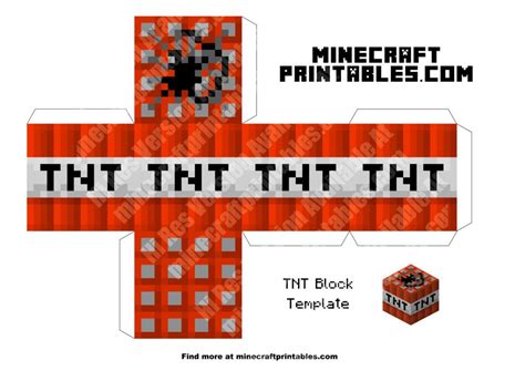 Download Transparent Minecraft Paper Template Tnt Minecraft Tnt Block ...