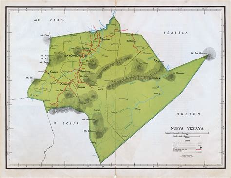 Nueva Vizcaya, Philippines RARE Large Vintage 1959 Map Bayombong ...