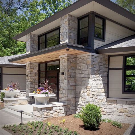 Modern Exterior Stone Wall House Design - BESTHOMISH