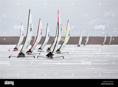 Fleet racing in the DN (Detroit News) Ice Sailing World Championship ...