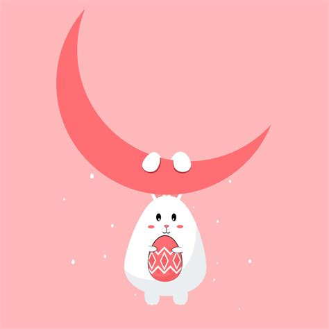 Cute bunny on moon hugging easter egg 31091921 Vector Art at Vecteezy