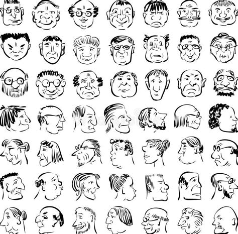 Cartoon Faces Stock Photos Drawing People Faces, Drawing Cartoon Faces ...