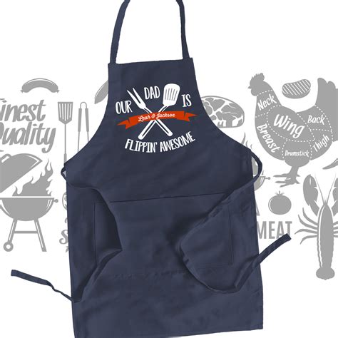 barbecue apron, fathers day flippin awesome dad adult apron