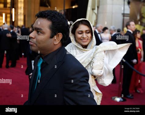 A.R. Rahman, left, and wife Saira Banu arrive at the 83rd Academy ...