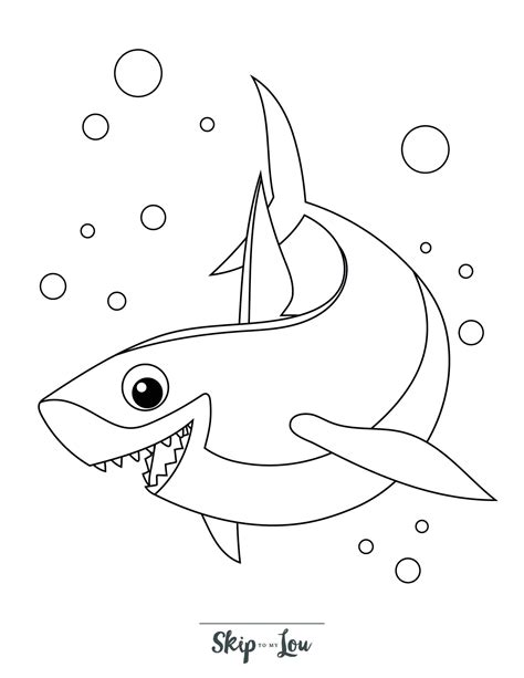 Cute Hammerhead Shark Coloring Page