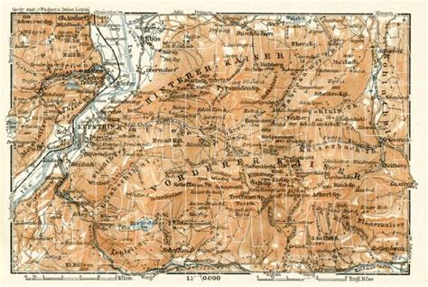 Old map of Kufstein vicinity in 1906. Buy vintage map replica poster ...