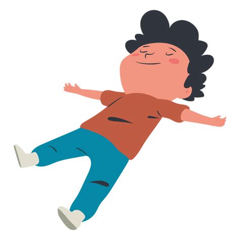 Happy kid lying character - Transparent PNG & SVG vector file