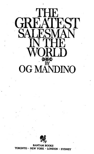 Og Mandino - The Greatest Salesman in the World / Divers - Various ...