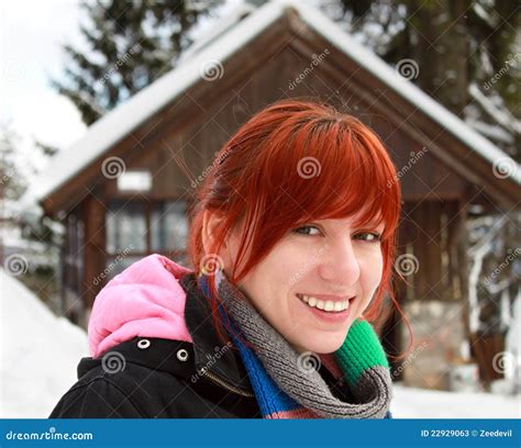 Happy Young Woman Smiling, Spending Her Winter Holiday in a Mountain ...