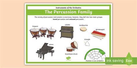 Orchestra Instruments Percussion Family Poster - Twinkl