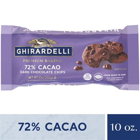 Ghirardelli 72% Cacao Dark Chocolate Premium Baking Chips, Chocolate ...