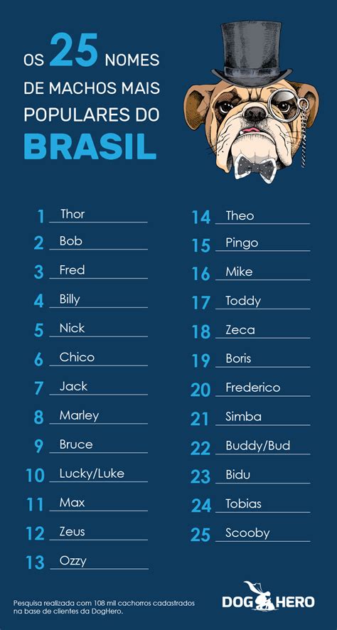 Os 25 nomes de macho mais populares do Brasil | DogHero