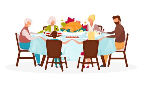 Thanksgiving day flat vector illustration. Fall annual holiday ...