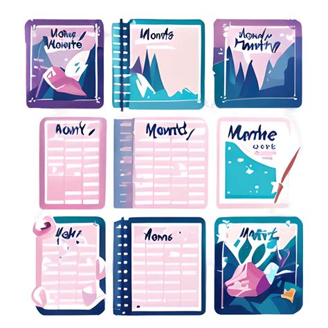 Months Planner Stickers · Creative Fabrica