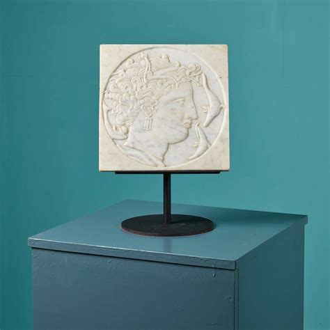 Carrara Marble Plaque of Roman Goddess Salacia on Stand - UK ...