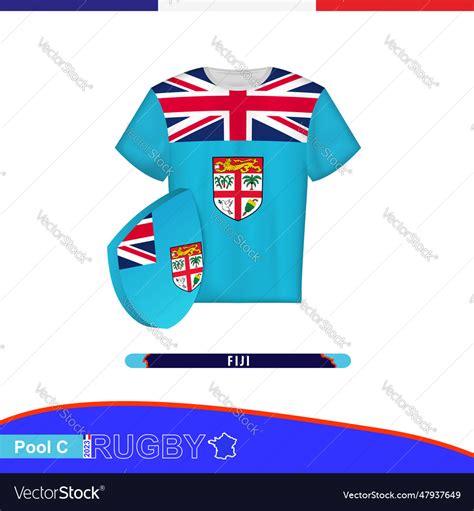 Rugby jersey of fiji national team with flag Vector Image